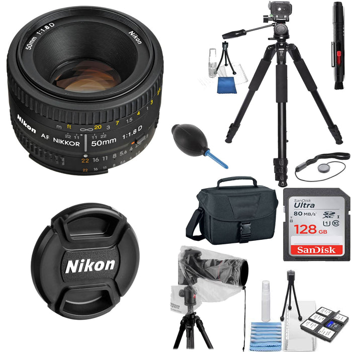 Nikon AF NIKKOR 50mm f/1.8D Lens Rain Bundle