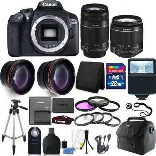 Canon EOS Rebel T6/2000d DSLR Camera with 18-55mm Lens &amp; 55-250mm 4 Lens Deluxe Bundle