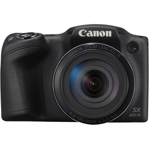 Canon PowerShot SX420 IS Digital Camera (Black) with Sandisk 32GB Memory Card |Extra Battery &amp; More Bundle