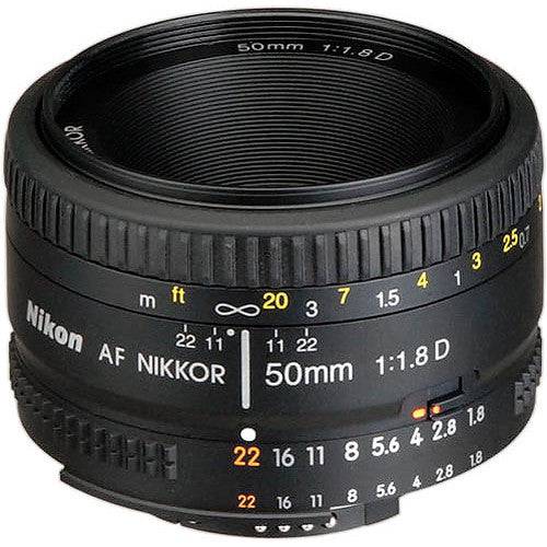 Nikon AF NIKKOR 50mm f/1.8D Lens Flash Bundle