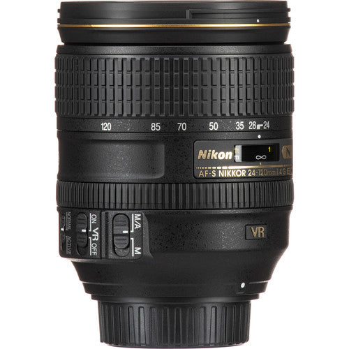 Nikon AF-S Nikkor 24-120mm f/4G Ed VR Lens for Nikon D-SLR with 64GB SDXC Bundle