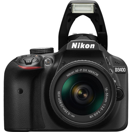 Nikon D3400/D3500 DSLR Camera with 18-55mm VR and 70-300mm G ED Lenses (Black) | Sandisk 16GB | Case & More