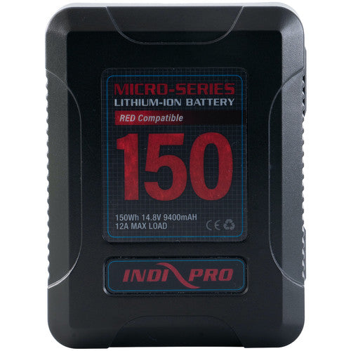 IndiPRO Tools Micro-Series V-Mount Li-Ion Battery (150Wh, RED Compatible)