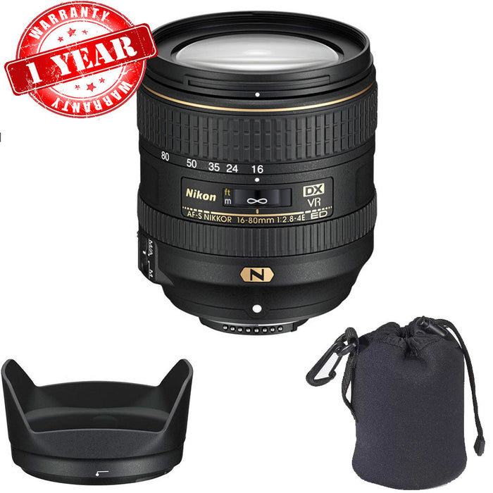 Nikon AF-S DX NIKKOR 16-80mm f/2.8-4E ED VR Lens USA