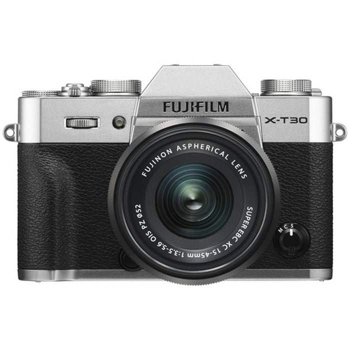 FUJIFILM X-T30 Mirrorless Digital Camera with 15-45mm Lens (Silver)