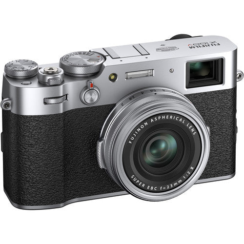 FUJIFILM X100V Digital Camera (Silver) with Sandisk 64GB Memory Card Essential Bundle