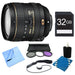 Nikon AF-S DX NIKKOR 16-80mm f/2.8-4E ED VR Lens W 32GB Bundle