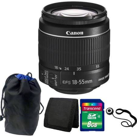 Canon EF-S 18-55mm f/3.5-5.6 Is II Lens 8GB Accessory Kit for Canon T5 &amp; T6