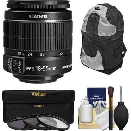 Canon EF-S 18-55mm F 3 5-5 6 Is II Zoom Lens with UV Cpl ND8 Filters Sling Backpack Ki