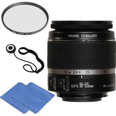 Canon EF-S 18-55mm STM Lens w/ 58mm UV Filter, Cap keeper &amp; Microfiber Cloth