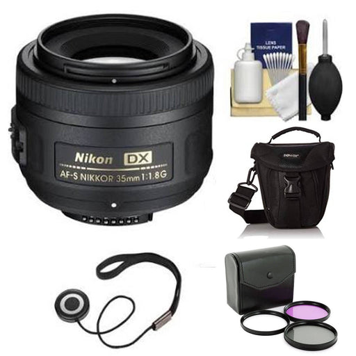 Nikon AF-S DX NIKKOR 35mm f/1.8G Lens - 3 UV/CPL/ND8 Filters - Package