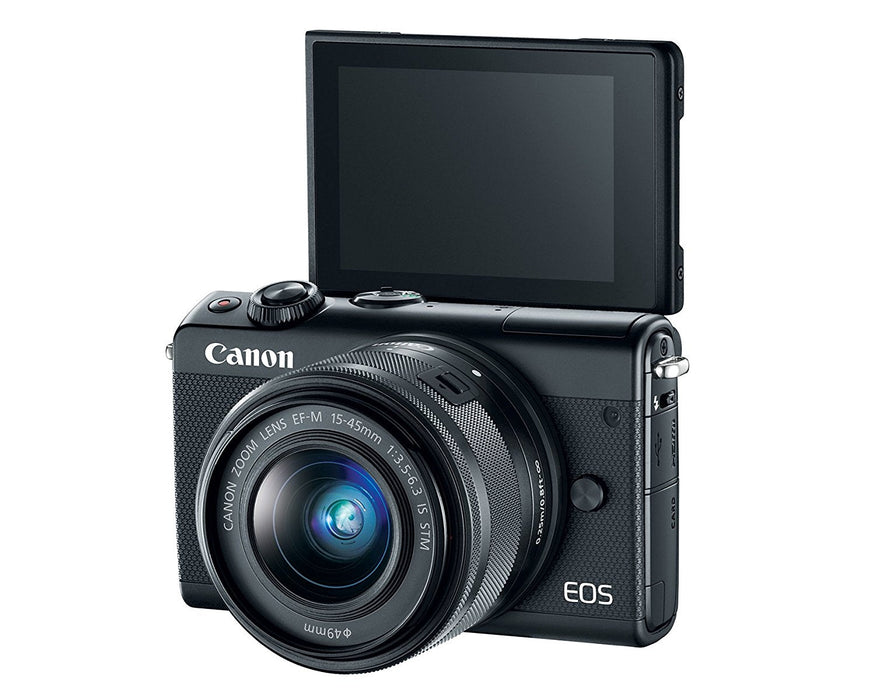 Canon Eos M100 Mirrorless Digital Camera with 15-45mm Lens w/ 62 Inches Monopod Accessory Kit