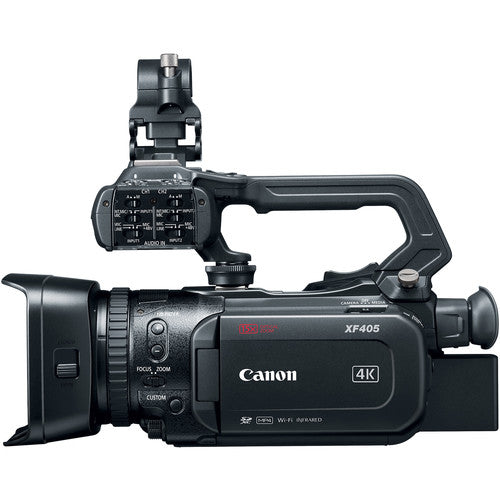 Canon XF405 UHD 4K60 Camcorder with Dual-Pixel Autofocus with 64GB Memory Card | BP-820 Replacement Lithium Ion Battery Bundle