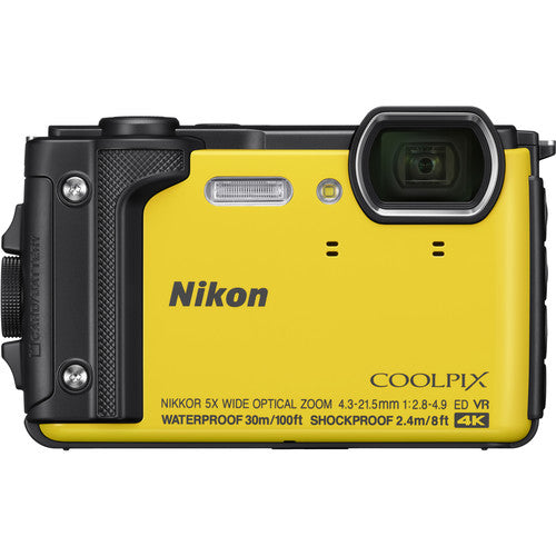 Nikon COOLPIX W300 Digital Camera (Yellow/Mix Colors) with Sandisk 16GB Memory & Flash Deluxe Accessory Bundle