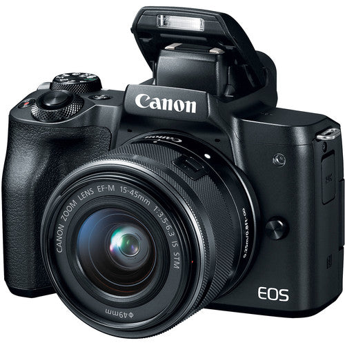 Canon EOS M50 Mirrorless Digital Camera with 15-45mm Lens (Black) Telephoto Bundle