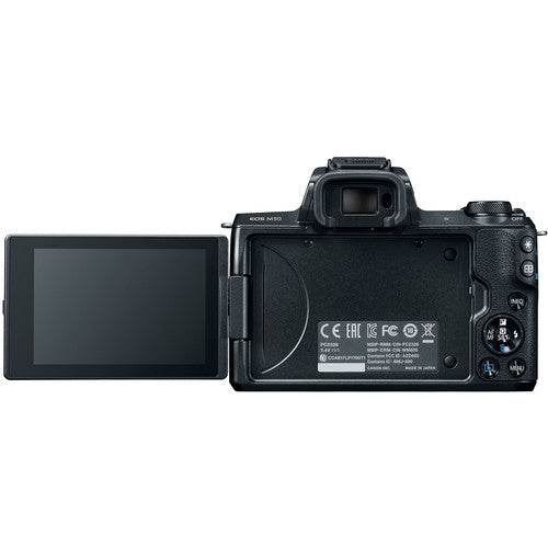 Canon EOS M50 Mirrorless Digital Camera with 15-45mm and 55-200mm Lenses (Black)