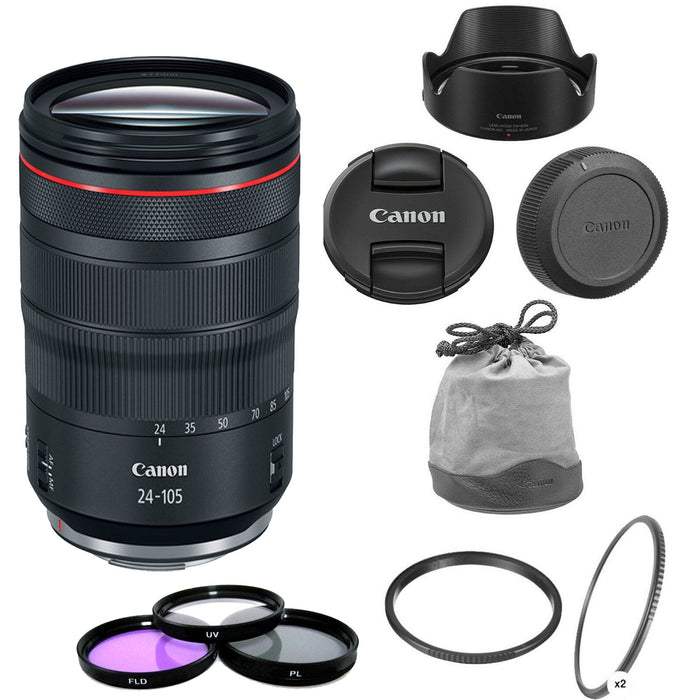 Canon RF 24-105mm f/4L IS USM Lens with 77mm Filter Kit &amp; Filter Holders Bundle