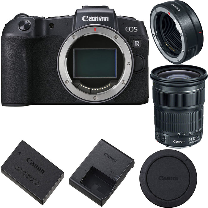 Canon EOS RP Mirrorless Digital Camera with EF 24-105mm f/3.5-5.6 STM Lens and Mount Adapter EF-EOS R Kit