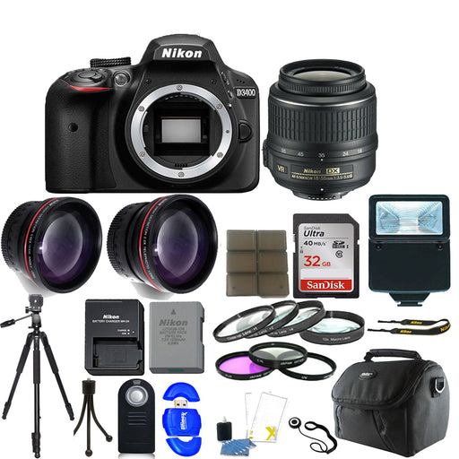 Nikon D3400/D3500 DSLR Camera with 18-55mm | 32GB Great Value Kit