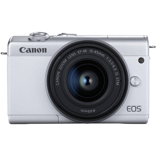 Canon EOS M200 Mirrorless Digital Camera with 15-45mm Lens (White) &amp; Sandisk 128GB Memory Card &amp; Additional Accessories Package