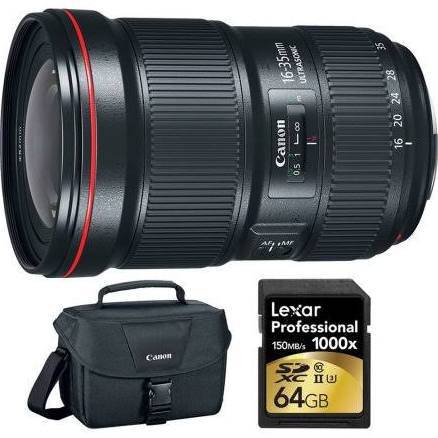 Canon EF 16-35mm f/2.8L III USM Ultra Wide Angle Zoom Lens 64GB Memory Card Bundle