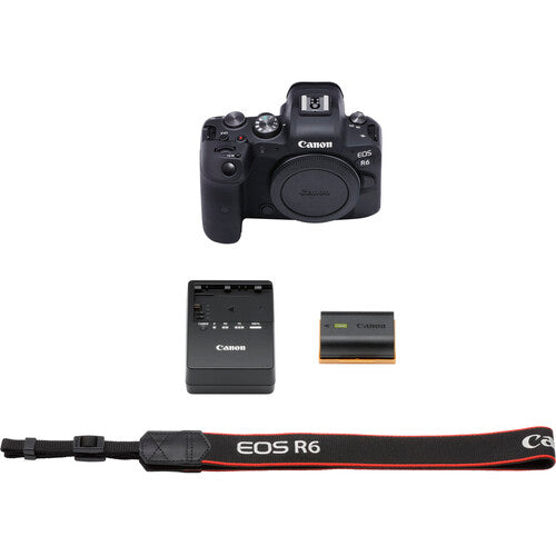 Canon EOS R6 Mirrorless Digital Camera (Body Only) with Canon BG-R-10 Battery Grip | Monopod | Microphone | Sandisk 64GB Essential Bundle