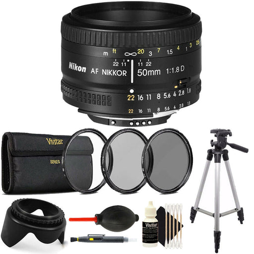 Nikon AF NIKKOR 50mm f/1.8D Lens Bundle