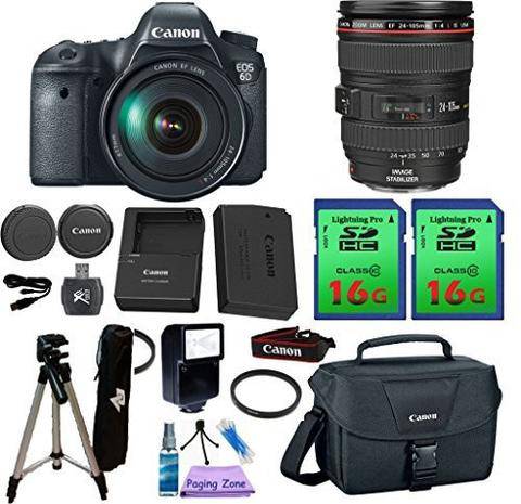 Canon EOS 6D DSLR Camera with EF 24-105mm f/4L Is USM Lens Kit Deluxe Bundle