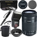 Canon EF-S 55-250mm f/4-5.6 Is STM Lens with Vivitar TTL Flash + 3PC Filter Kit + Monopod