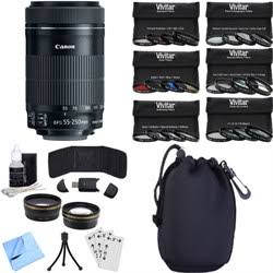 Canon EF-S 55-250mm f/4-5.6 is STM Lens Photography Bundle