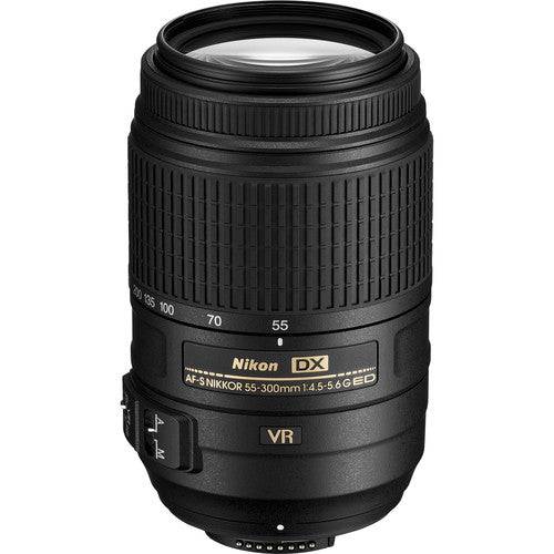 Nikon AF-S DX NIKKOR 55-300mm f/4.5-5.6G ED VR Lens with Sandisk 128GB Accessory Package