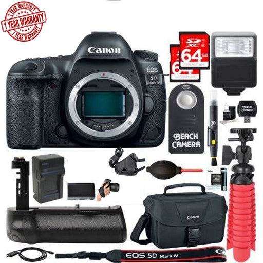 Canon EOS 5D Mark IV GPS WiFi NFC DSLR Camera Body | Tripod - 64GB Supreme Bundle