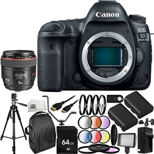 Canon EOS 5D Mark IV DSLR Camera with EF 50mm f/1.2L USM Lens 30PC Accessory Bundle