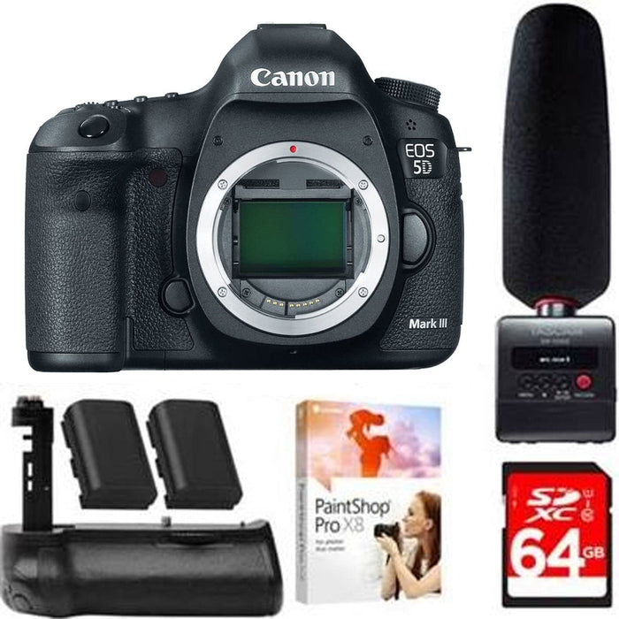 Canon EOS 5D Mark III/IV DSLR Body Tascam Audio Recorder &amp; Microphone Kit