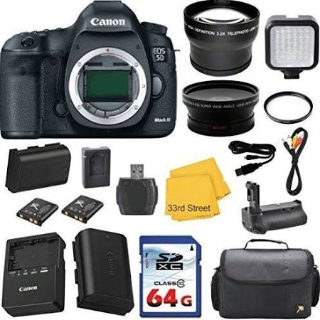 Canon EOS 5D Mark III / IV 22.3 MP Digital SLR Camera High Speed 64GB Memory Card Deluxe Camera Case U.V. Filter