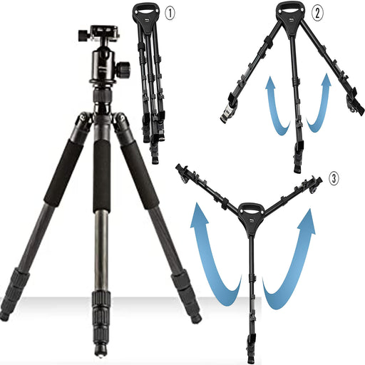 NJA 60inch Carbon Fiber Tripod with Monopod &amp; Tripod Dolly