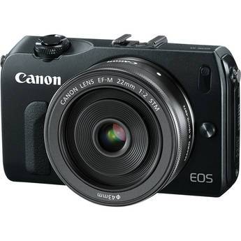 Canon EOS-M Mirrorless Camera with EF-M 22mm f/2 STM Lens - Black