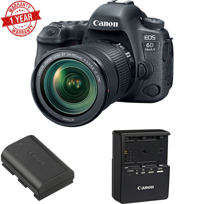 Canon EOS 6D Mark II DSLR Camera with 24-105mm f/3.5-5.6 Lens USA