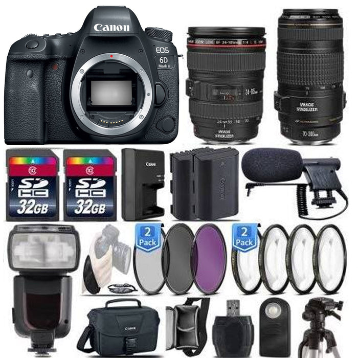 Canon 6D DSLR Full Frame 20.2MP Camera + 24-105mm 4L IS USM + 70-300mm IS USM