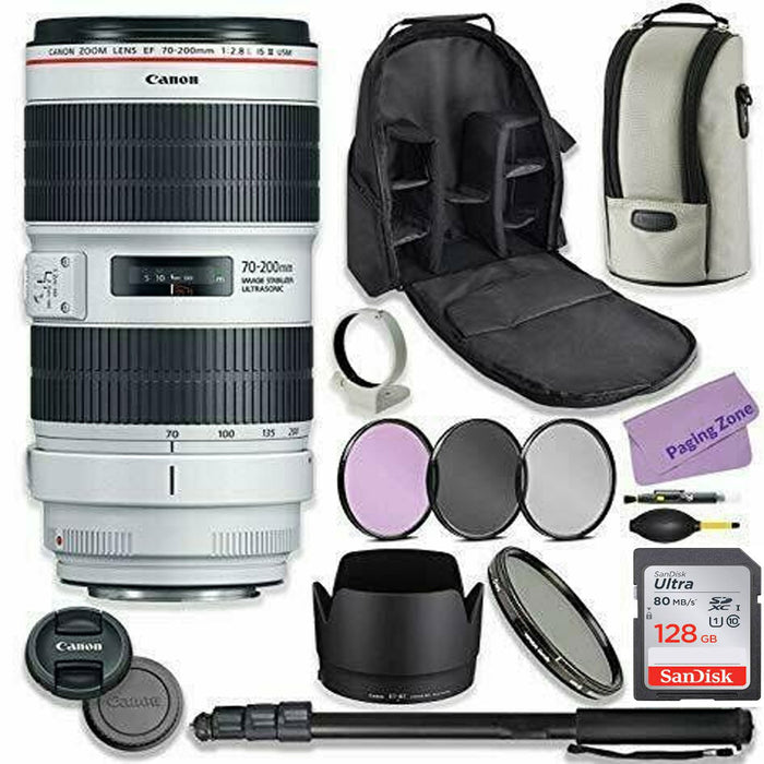 Canon EF 70-200mm f/2.8L IS III USM Lens with SanDisk 128GB Starter Bundle