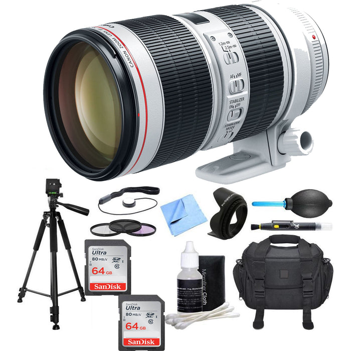 Canon EF 70-200mm f/2.8L IS III USM Lens with SanDisk 2x 64GB Memory Cards Essential Bundle