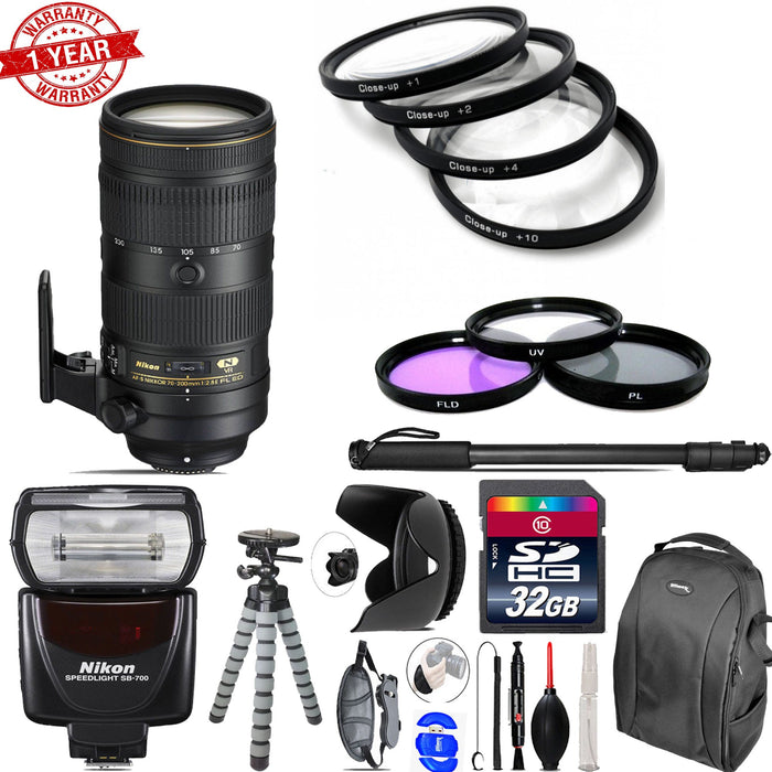 Nikon AF-S 70-200mm f/2.8E | Nikon SB-700 AF Speedlight & More - 32GB Kit