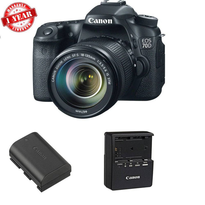 Canon EOS 70D/80D DSLR Camera with 18-135mm f/3.5-5.6 STM Lens USA