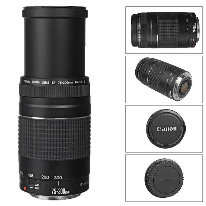 Canon EF 75-300mm f/4.0-5.6 III Lens + 58mm Accessory Bundle