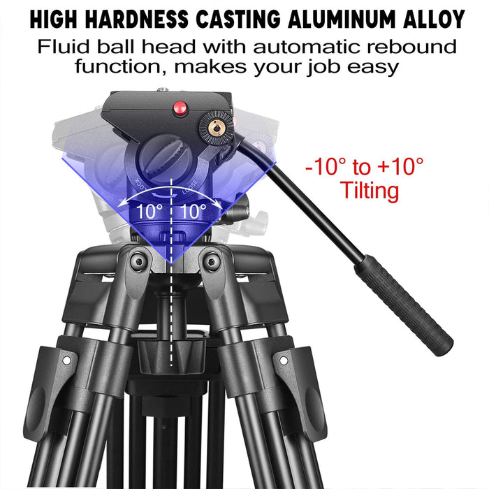 NJA 72&quot; Video Tripod, Professional Heavy Duty Aluminum &amp; Tripod Dolly Bundle