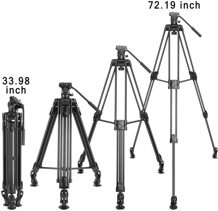 NJA 72&quot; Video Tripod, Professional Heavy Duty Aluminum &amp; Tripod Dolly Bundle