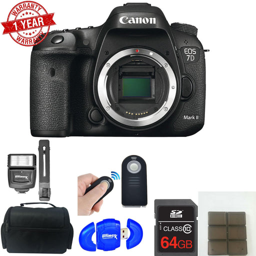 Canon EOS 7D Mark II 20.2MP HD 1080p Digital SLR Camera Body Ultimate 64 GB Bundle