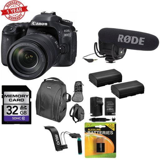 Canon EOS 80D DSLR Camera with 18-135mm Lens Video Kit