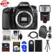 Canon EOS 80D Wi-Fi Digital SLR Camera Body with 64GB Card + Battery + Backpack + Flash + Flex Tripod +Deluxe Bundle