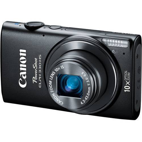 Canon PowerShot ELPH 330 12.1MP Digital Camera - Black with Cleaning Kit